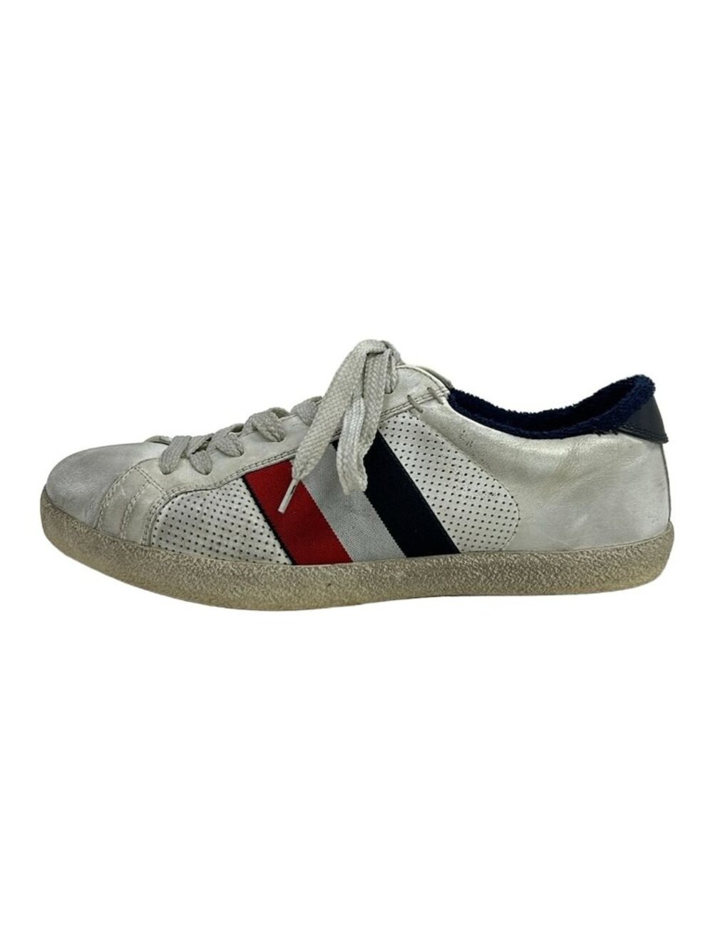 Moncler Sneakers 41 White Red Multi Leather